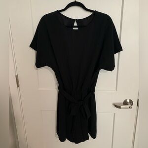 Elegant Black Short Sleeve Romper (build in shorts) LARGE